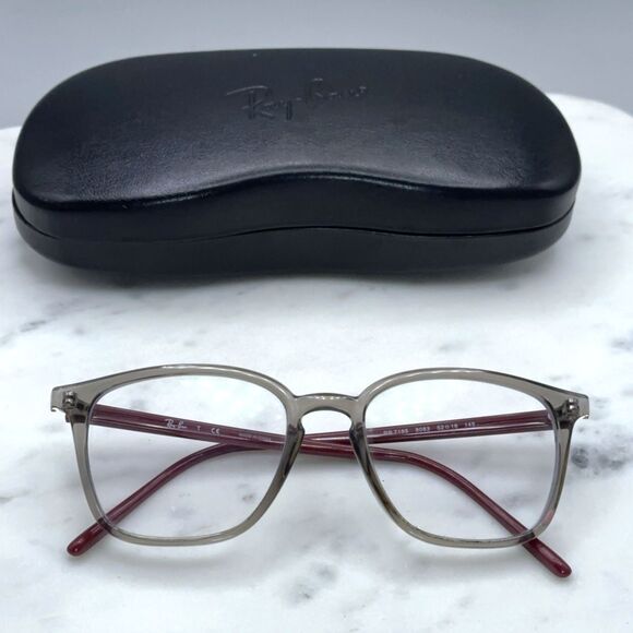 RB7185 Eyeglasses with Transparent Grey Frame - RB7185 | Ray  Ray Ban RB 7185 8083 Polished Transparent Grey Eyeglasses Frames Only 52-18-145